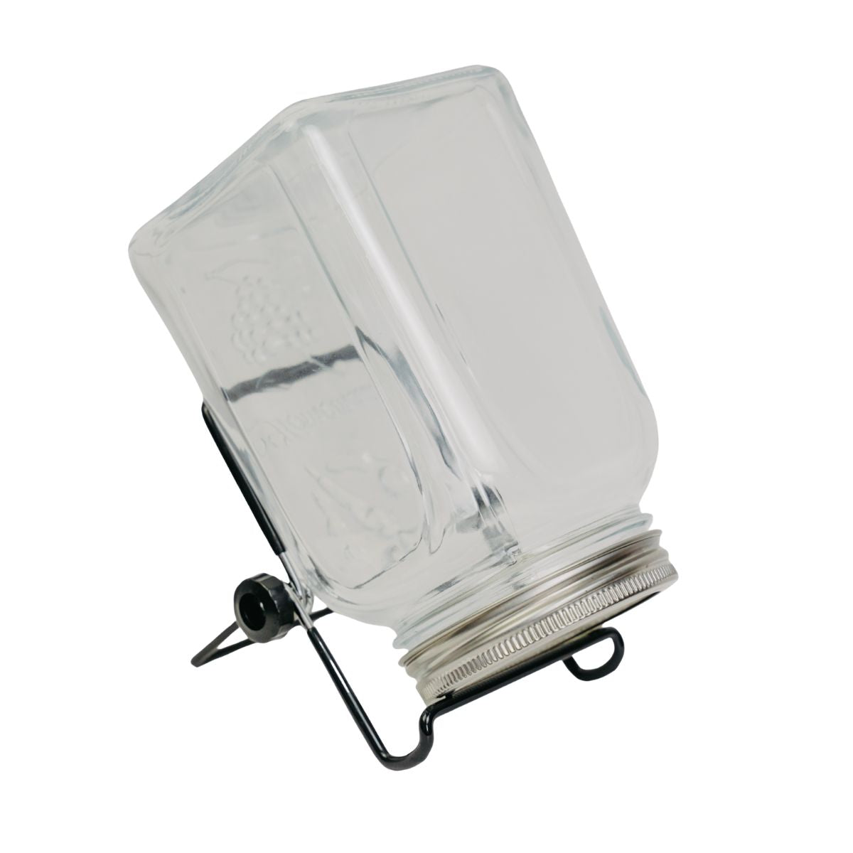 Borcan de germinare 1L cu capac inox și suport metalic